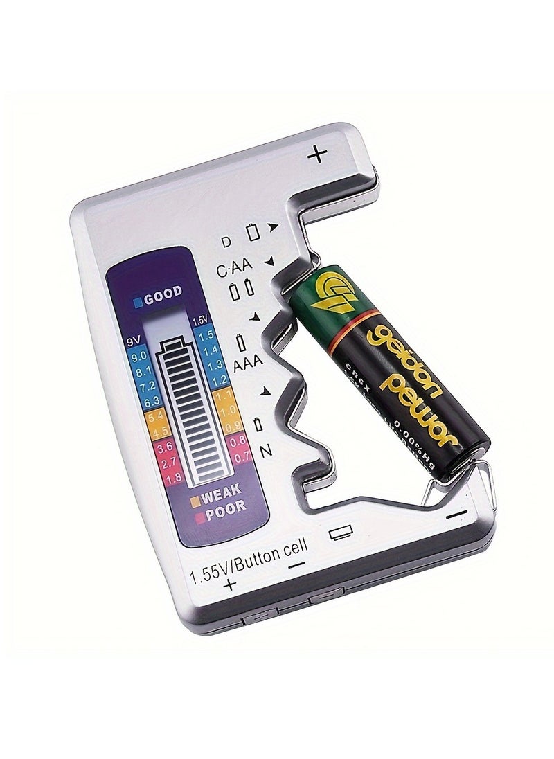 Generic - 1pc Universal Digital Battery Tester: Quickly Check Battery Capacity Of C D N AA AAA 9V 1.5V Button Cells - Image 1