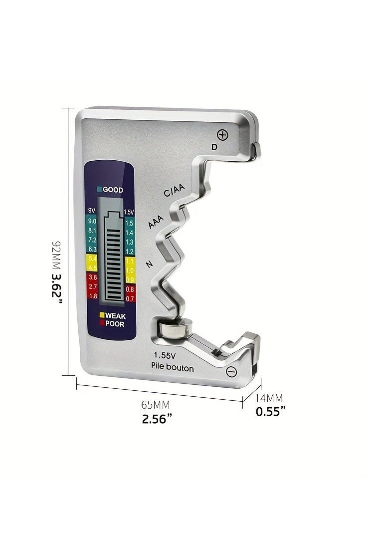 Generic - 1pc Universal Digital Battery Tester: Quickly Check Battery Capacity Of C D N AA AAA 9V 1.5V Button Cells - Image 1