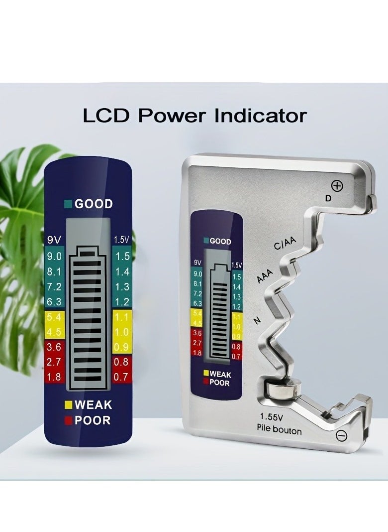 Generic - 1pc Universal Digital Battery Tester: Quickly Check Battery Capacity Of C D N AA AAA 9V 1.5V Button Cells - Image 1