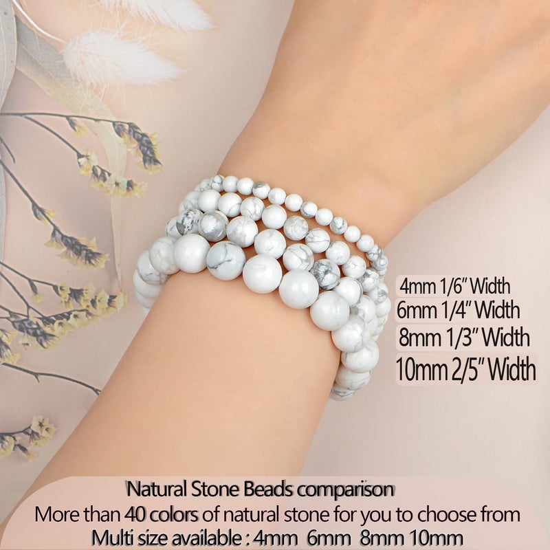 LPBeads أساور مرنة يدوية من حبات الأحجار الكريمة الطبيعية من ، خرز دائري من البلورات العلاجية، هدايا مجوهرات للنساء والرجال - Image 5