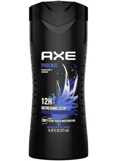 Axe Body Wash 12H Refreshing Scent Phoenix Crushed Mint And Rosemary Men'S Body Wash With 100 Percent Plantbased Moisturizers 16 Oz  - Image 1
