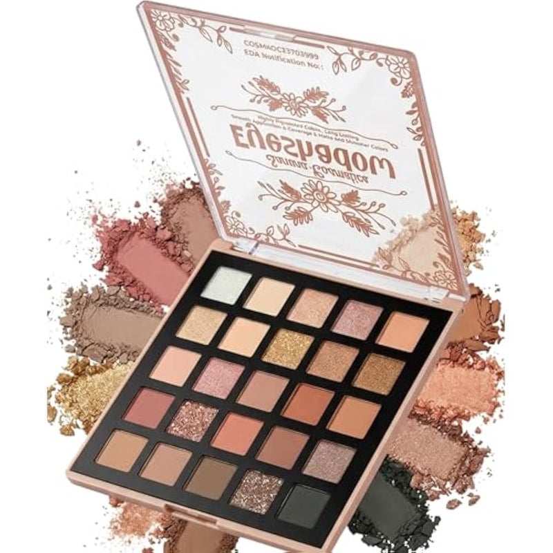 25 Eyes Eyeshadow Palette – Highly Pigmented Matte & Shimmer Shades with Mirror - Makeup Gift - Image 1