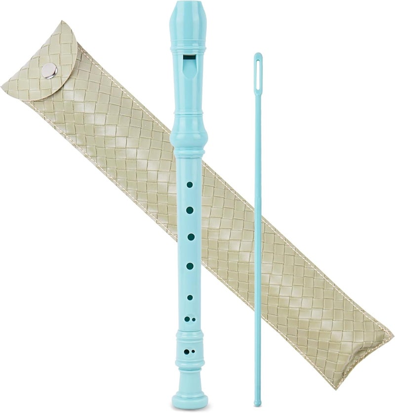 Jasenna Recorder Instrument for Beginner Adults,8-Hole Soprano Descant Recorder Music Flute with with Cleaning Rod & Leather Case For Home Entertainment(2-Woven Mocha Green) - Image 1