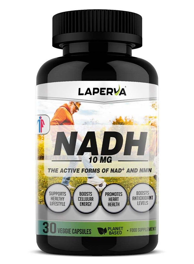 لابيرفا NADH - 30 كبسولة نباتية | مكمل غذائي عالي الامتصاص من الإنزيم المساعد بتركيز 10 ملغ للطاقة والصحة العامة