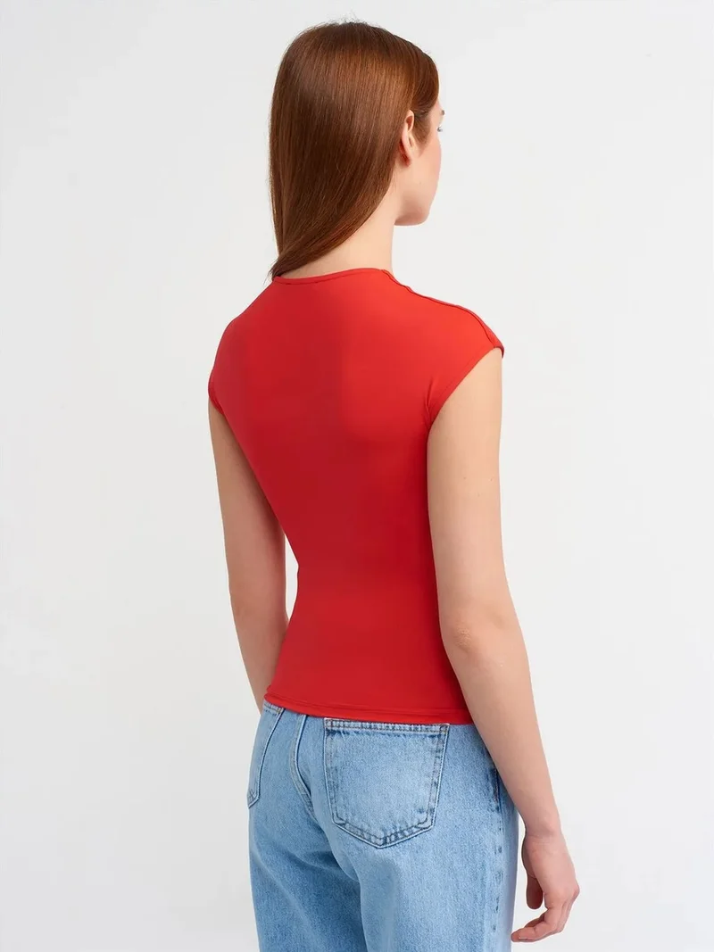 Dilvin Dilvin Women's Slim Fit Crew Neck T-Shirt
