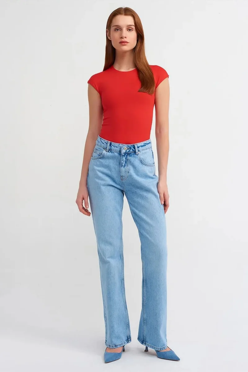 Dilvin Red DILVIN Women's Slim Fit Crew Neck T-Shirt for Women | Best Price UAE