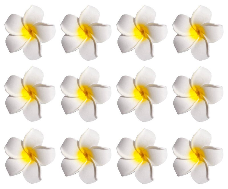 Elandy 12 قطعة من مشابك الشعر الزهرية من فوم بوهيمية الطراز للنساء والفتيات 236 هاواي هاواي لتزيين الشعر لمناسبات الزفاف والحفلات والشاطئ والعطلات باللون الأصفر