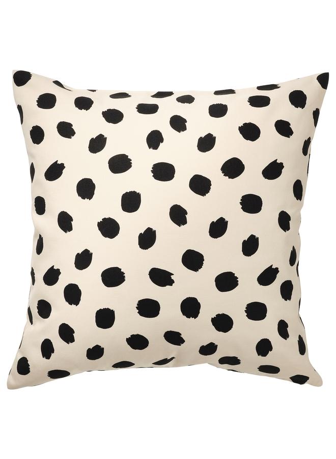 Zaboon Cushion cover, off-white/dot pattern black, 50x50 cm - Image 1
