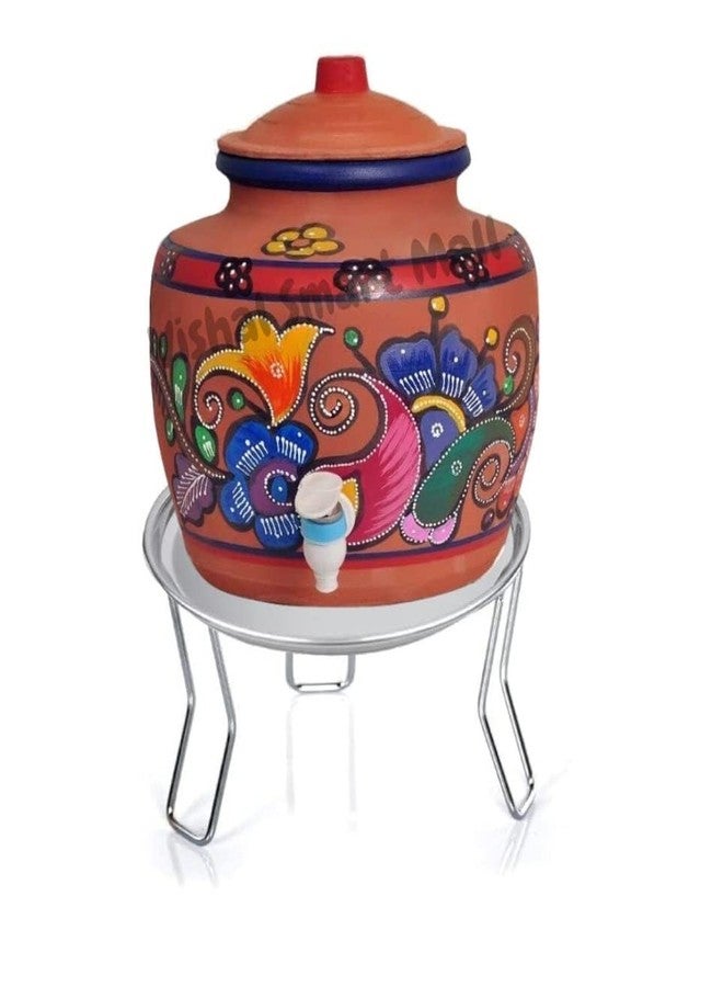 2heet Stainless Steel Water Pot & Chrome Plated Matka Stand Combo | Heavy-Duty Water Pot Holder with Drip Plate for Kitchen, Home, Balcony & Outdoor Use - Image 2