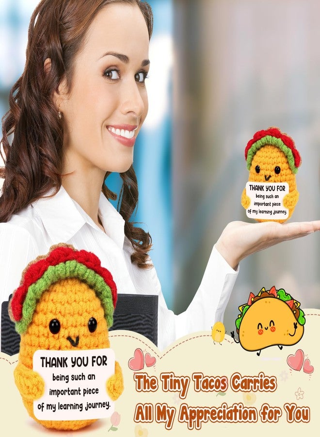 LuoHere Christmas Appreciation Gifts for Teacher Women Boss Leader Mentor- Cool Teachers Birthday Day Gifts Thank You Coworker Manager Valentines Small Handmade Crochet Taco - Image 5