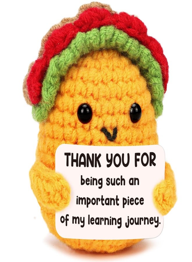 LuoHere Christmas Appreciation Gifts for Teacher Women Boss Leader Mentor- Cool Teachers Birthday Day Gifts Thank You Coworker Manager Valentines Small Handmade Crochet Taco - Image 1