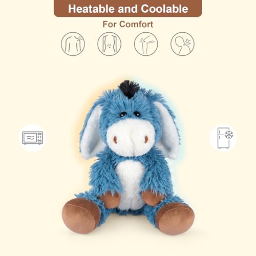 SuzziPals Heatable and Coolable Donkey Stuffed Animals Microwavable Stuffed Animal Heating Pads for Soothing Lavender Scent Donkey Plush for Discomfort Plushies Gift for Kids Aldults - Image 5