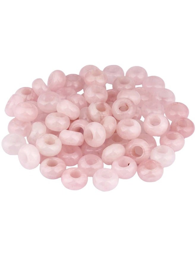 SUNYIK Rose Quartz Large Hole (6mm) Rondelle Loose Charms European Bead fits Bracelet,Jewelry Makings Pack of 20 - Image 1