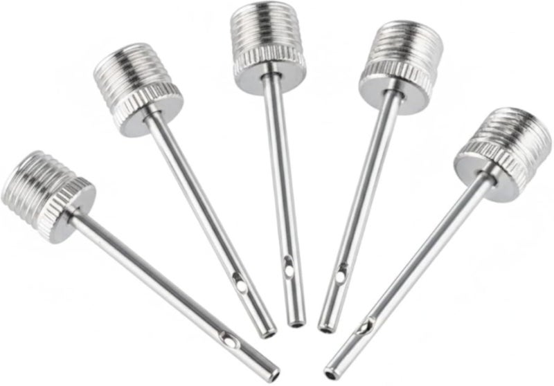 Fast ball inflation - ball pump needles (3 pack) - dual port side holes faster inflation - stainless steel - football valve needle inflator - basketball netball rugby soccer - inflater adaptor valve