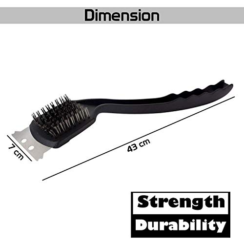 FEELING MALL BBQ Grill Cleaning Brush, Grill Cleaner, Barbecue Cleaner Brush with Stainless Steel Scrapper & Metal Bristle, Barbecue Oven Cleaner BBQ Grill Scrub Cleaner BBQ Cleaner for Grill - Image 5