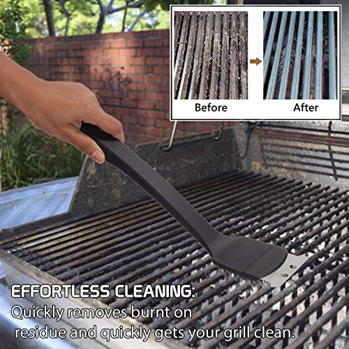 FEELING MALL BBQ Grill Cleaning Brush, Grill Cleaner, Barbecue Cleaner Brush with Stainless Steel Scrapper & Metal Bristle, Barbecue Oven Cleaner BBQ Grill Scrub Cleaner BBQ Cleaner for Grill - Image 4