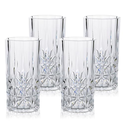 BELLAFORTE Shatterproof Tritan Plastic Tall Tumbler, Set of 4, 18oz - Myrtle Beach Drinking Glasses - Unbreakable Drinking Glasses for Parties - BPA Free - Clear - Image 1