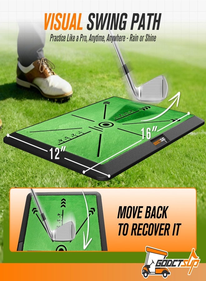 GODCTSUP Golf Hitting Mat with Instant Swing Path Feedback, Extra Replaceable Golf Practice Mat for Home Outdoor Use, Turf Driving Impact Swing Pad, Non-Slip Rubber Base Training Aid, Gifts Idea - Image 3