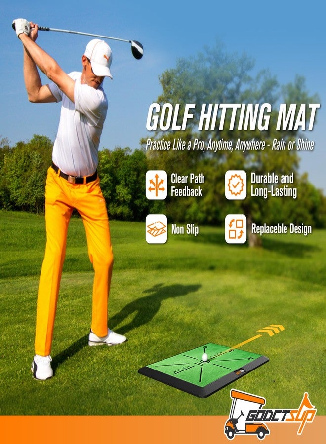 GODCTSUP Golf Hitting Mat with Instant Swing Path Feedback, Extra Replaceable Golf Practice Mat for Home Outdoor Use, Turf Driving Impact Swing Pad, Non-Slip Rubber Base Training Aid, Gifts Idea - Image 2