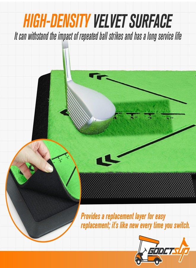 GODCTSUP Golf Hitting Mat with Instant Swing Path Feedback, Extra Replaceable Golf Practice Mat for Home Outdoor Use, Turf Driving Impact Swing Pad, Non-Slip Rubber Base Training Aid, Gifts Idea - Image 5