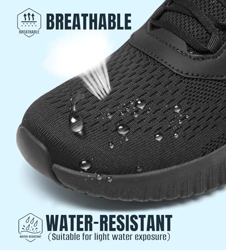 SHULOOK Women's Non Slip Work Shoes Slip-Resistant Kitchen Chef Restaurant Food Service Nurse Shoe Comfortable Mesh Breathable Walking Sneakers Black Size 8.5 - Image 5