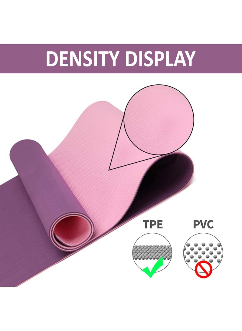 Taimi 6mm Yoga Mat High-resistance for Shock-absorbing, and Knee-supporting Made of High-quality Materials - Lightweight Yoga Mat With a Modern, Stylish Design and a Bag for Easy Portability - Non-slip, Lightweight Training Mat for Yoga, Pilates, Fitness, and Home Exercises - 183x61cm - Image 5