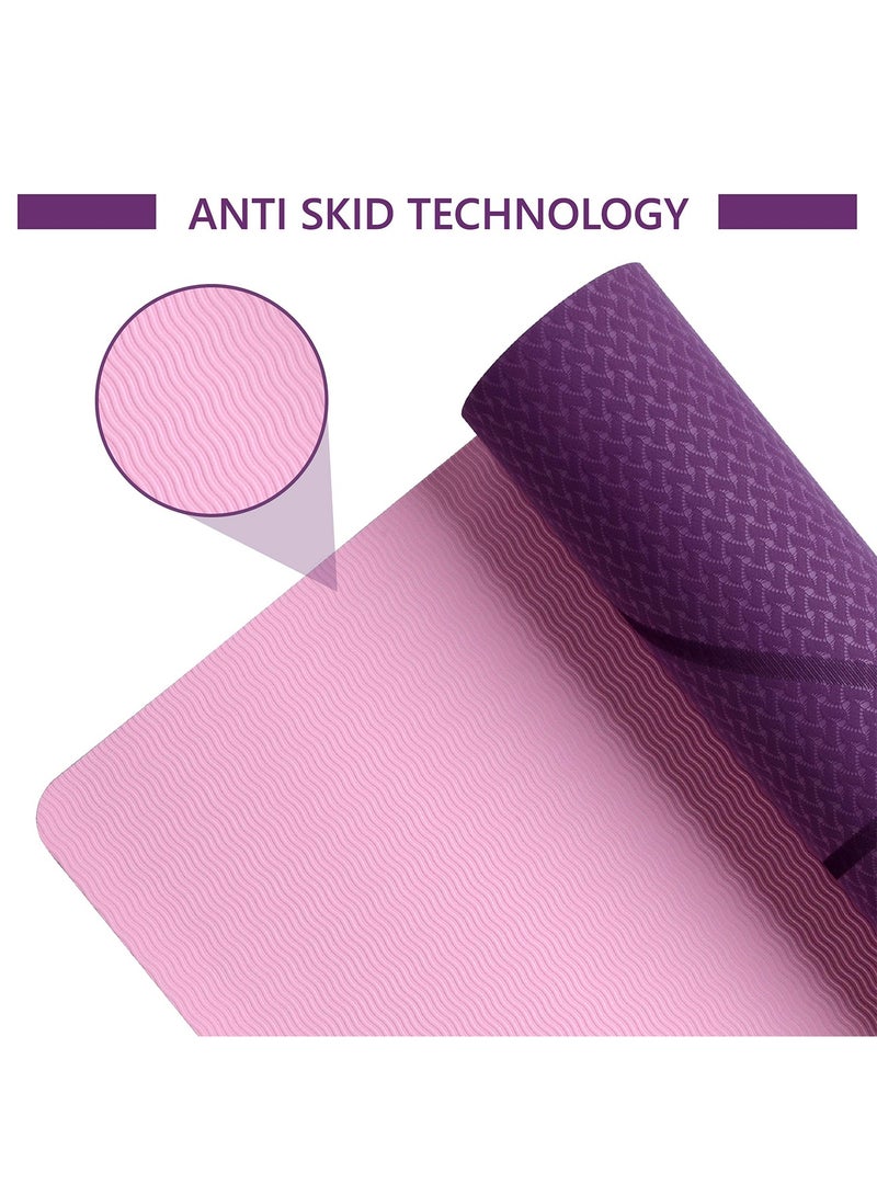 Taimi 6mm Yoga Mat High-resistance for Shock-absorbing, and Knee-supporting Made of High-quality Materials - Lightweight Yoga Mat With a Modern, Stylish Design and a Bag for Easy Portability - Non-slip, Lightweight Training Mat for Yoga, Pilates, Fitness, and Home Exercises - 183x61cm - Image 3