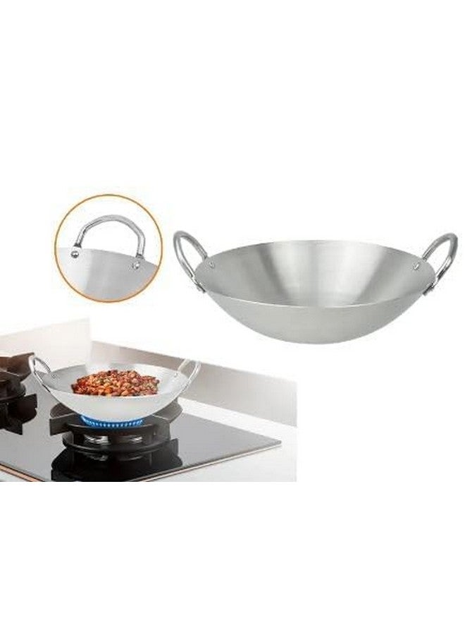 RJ kitchenware Store Aluminum Kadhai | Non Induction Kadai | Non Stick Kadai |Deep Cooking | Deep Cooking Silver (5 Litter) - Image 3
