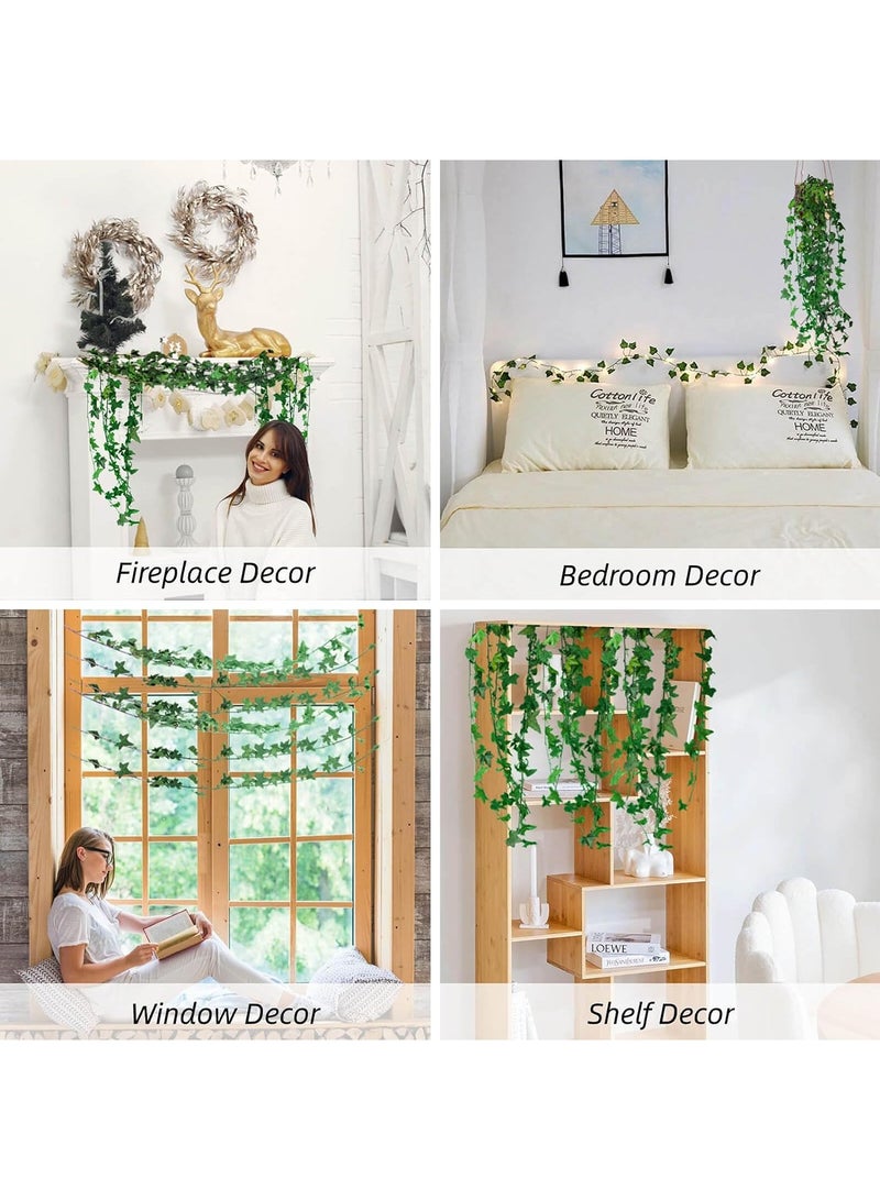 2-Pack Artificial Hanging Greenery - Lush Green Leaf Rattan for Home Décor, Durable Simulation Plants for Indoor/Outdoor Use - Image 3
