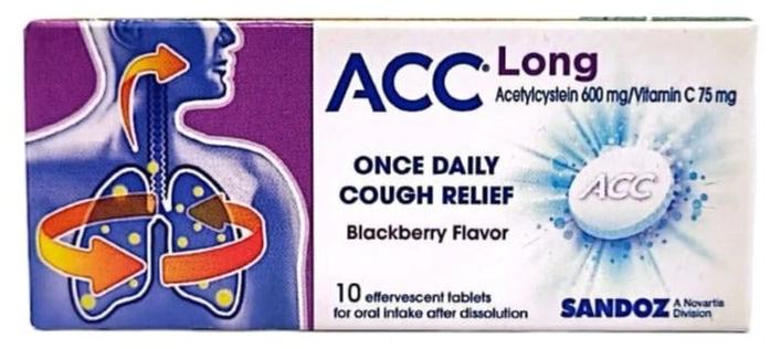 Sandoz أقراص فوارة طويلة ACC 600 عدد 10