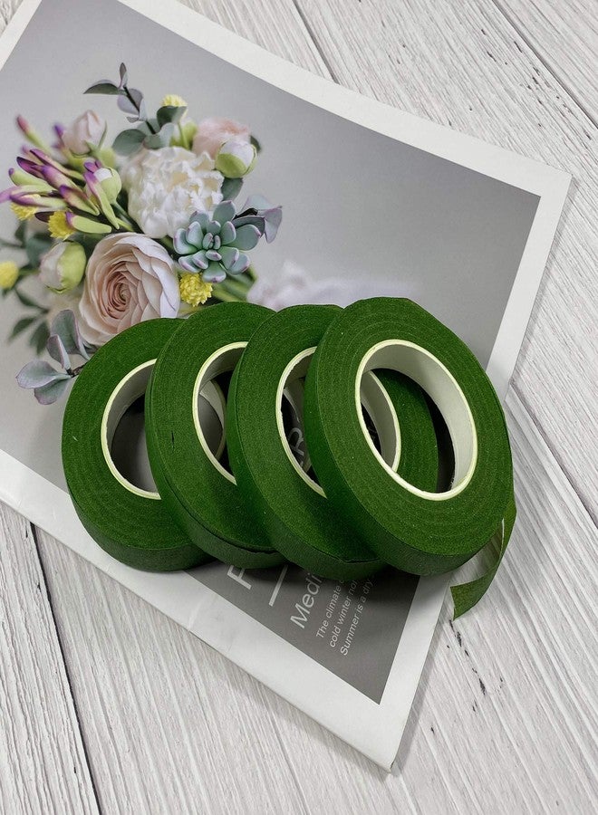 zYoung 4 Rolls Floral Tape 1/2inch Flower Tape Dark Green Floral Tape for Bouquets Floral Arranging Stem Wrap Craft - Image 5