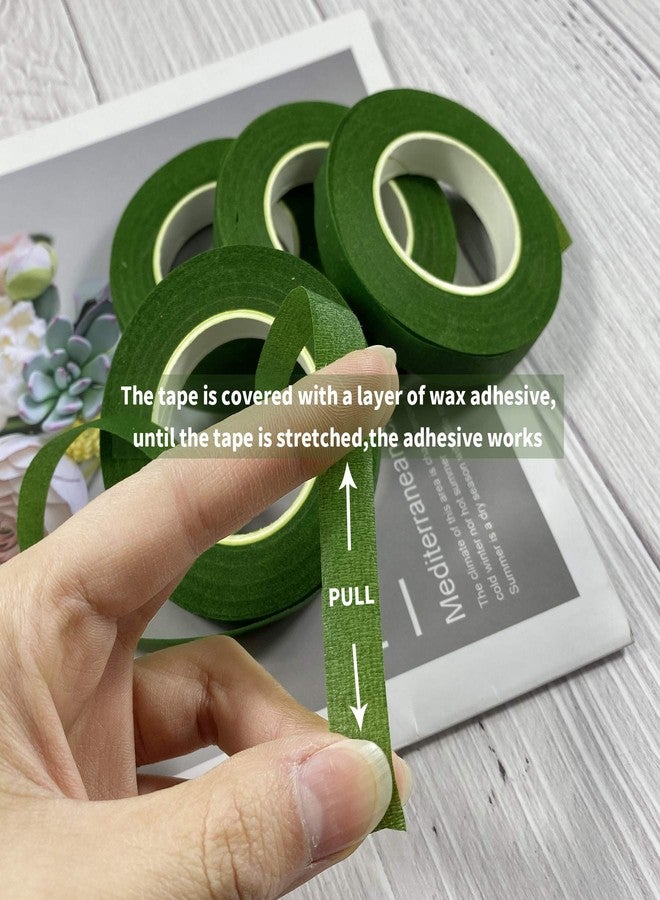 zYoung 4 Rolls Floral Tape 1/2inch Flower Tape Dark Green Floral Tape for Bouquets Floral Arranging Stem Wrap Craft - Image 2