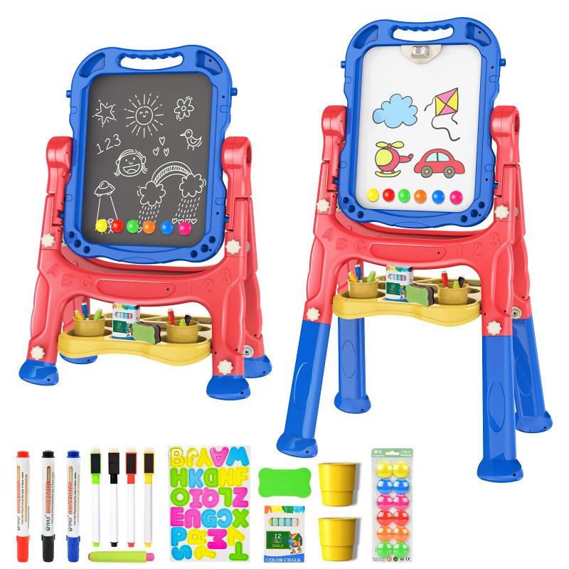 Amagoing Art Easel for Kids Age 3 4 5 Adjustable Standing Toddler Easel Drawing White Board Chalkboard with Painting Accessories Birthday Gifts Learning Educational Toy for Boys Girl 35 Year Old - Image 2