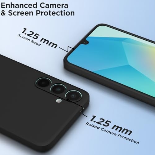 Pikkme Back Cover for Samsung Galaxy A56 5G | Camera Protection | Shockproof Soft Matte Silicon Back Case (Black) - Image 2