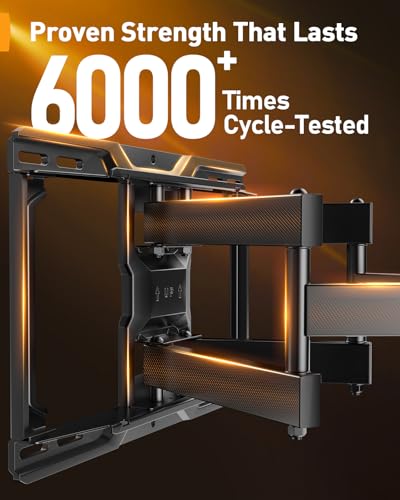 Perlegear Full Motion TV Mount for 32-69 Inch TVs up to 99 lbs, Max VESA 400x400mm, Fits 16”/12” Wood Studs, Height Adjustable Pre-Assembled TV Wall Mount, Tool-Free Tilt, Swivel & Extension, PGMF21. - Image 5