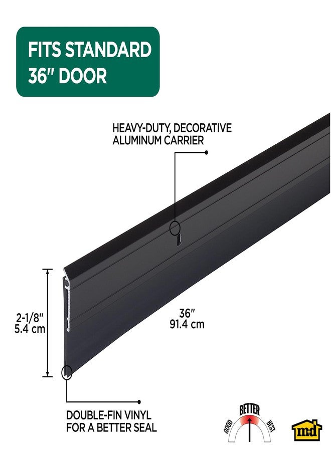 أم-دي بيلدينغ برودكتس منتجات البناء MD 05652 مانع تسرب الأبواب لجميع الفصول، مصنوع من الألومنيوم والفينيل شديد التحمل، مثالي للاستخدام السكني والتجاري، سهل التركيب، يضمن الراحة ويوفر الطاقة (36 بوصة، برونزي) - Image 2