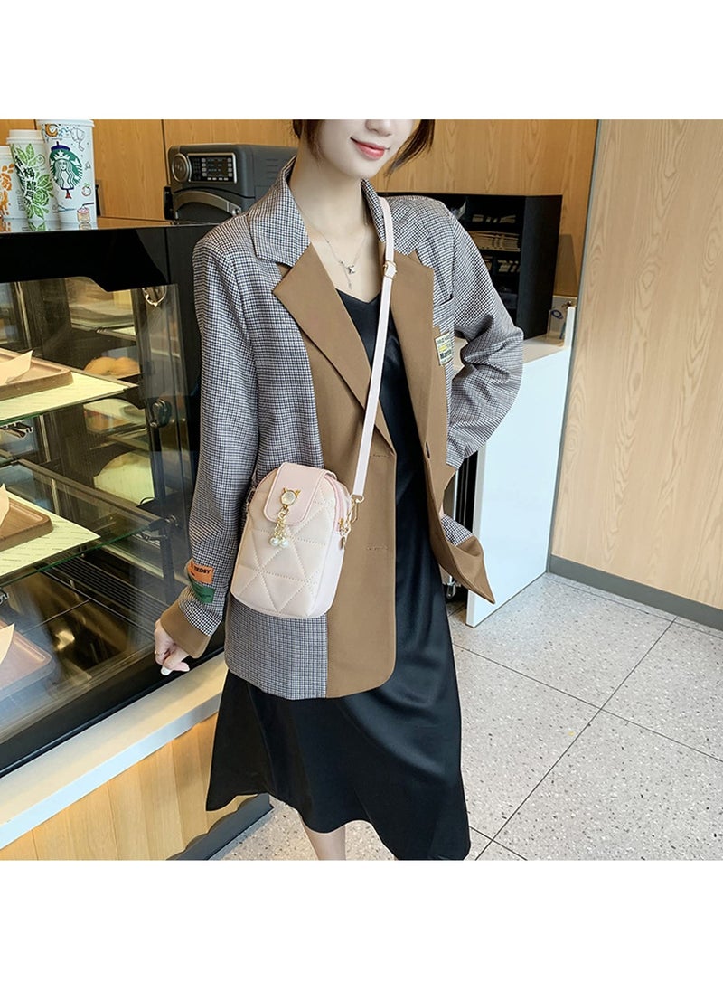 SYOSI - Crossbody Phone Bag for Women Girls Shoulder Phone Bag with Long Strap Zips Lightweight Leather Shoulder Purse Handbag Small Crossbody Bag Lovely Mini Handbag Purse Phone Purse for Pink - Image 1