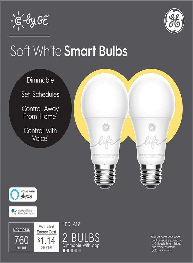 Cync GE CYNC Smart Light Bulbs, Bluetooth Enabled, Alexa and Google Home Compatible, Soft White (2Pack), Packaging May Vary - Image 2