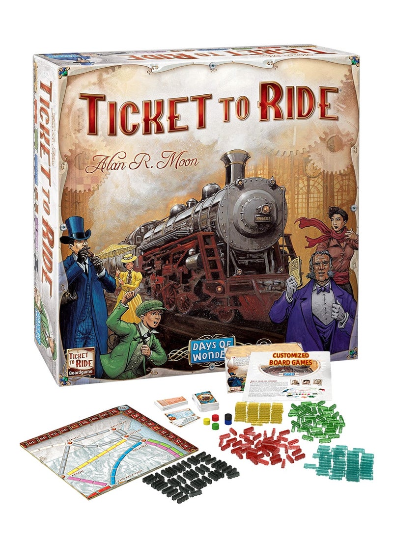Generic Ticket to Ride Board Game , Family Board Game , Board Game for Adults and Family ,Train Game  - Image 1