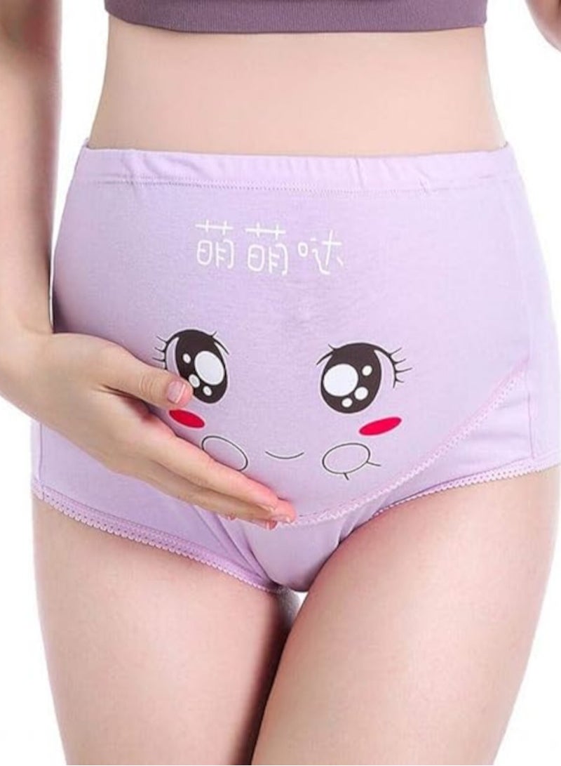 Cute Cartoon Design High Waist Maternity Panties,