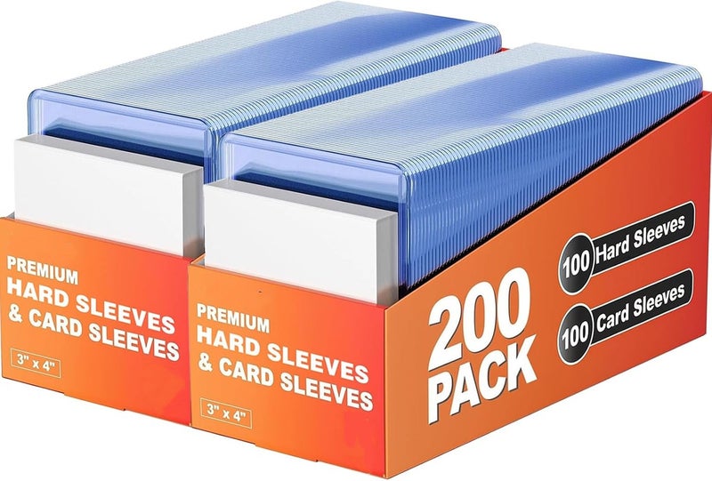 Levesica 400 Pack Card Sleeves Hard Plastic 3X4 Baseball Cards Protectors - Image 1