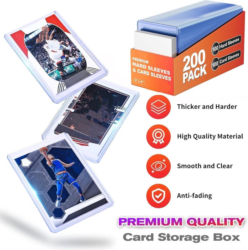 Levesica 400 Pack Card Sleeves Hard Plastic 3X4 Baseball Cards Protectors - Image 3
