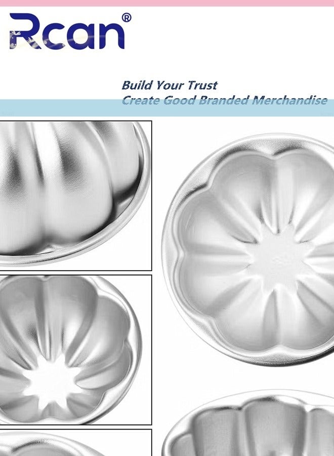 Rcan 12 Pack Flower Shaped Egg Tart Molds Aluminum Alloy Pudding and Cake Baking Cups Reusable Cupcake Muffin Jelly Non Stick Kitchen Accessories - Image 2