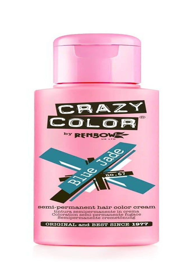 Crazy Color Semi Permanent Hair Colour, Blue Jade 67, 100 ml - Image 1