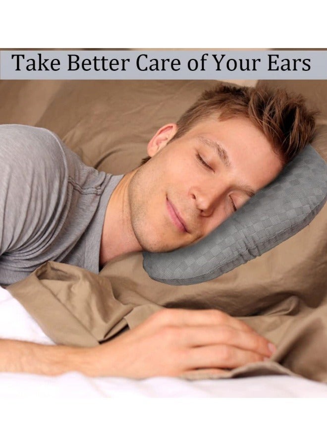 Ear Piercing Pillow for Side Sleepers, Donut Pillow with Hole for Ear Protection After Piercing or Surgery, Soft Breathable Hypoallergenic Pillow, Gray  - Image 5