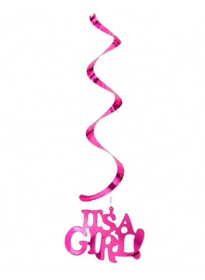 It’s a Girl Ceiling Hanging Decoration, Pink Spiral Hanging Party Decor for Baby Shower, Newborn Welcome and Girl Birth Celebration - Image 1