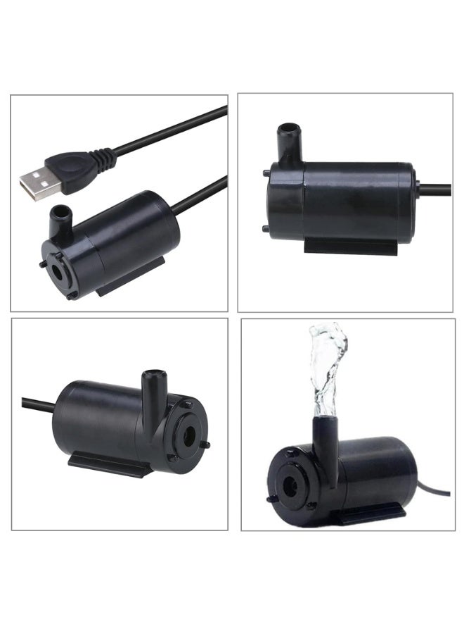 fantasize 3Pcs Black DC 3-5V USB Micro Submersible Mini Water Pump for Aquariums Fish Tank Pond Fountain Hydroponics Garden Fountain Waterfall - Image 4