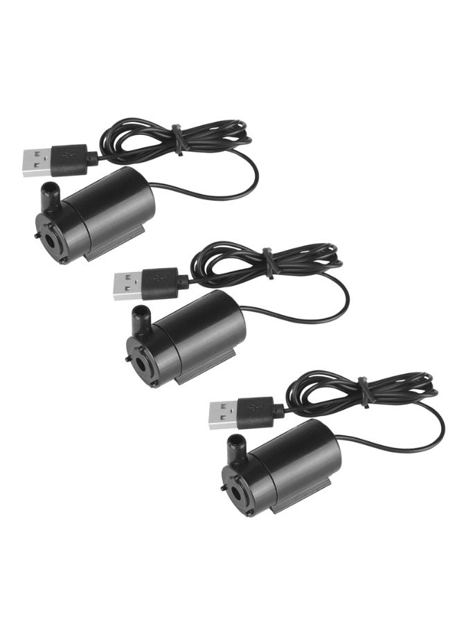 fantasize 3Pcs Black DC 3-5V USB Micro Submersible Mini Water Pump for Aquariums Fish Tank Pond Fountain Hydroponics Garden Fountain Waterfall - Image 1