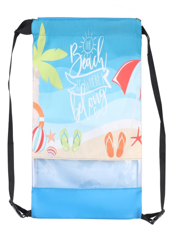 Echo Boomers Beach Printed Drawstring Bag - Water-Resistant, Adjustable Straps, Spacious Main Compartment. - Image 1