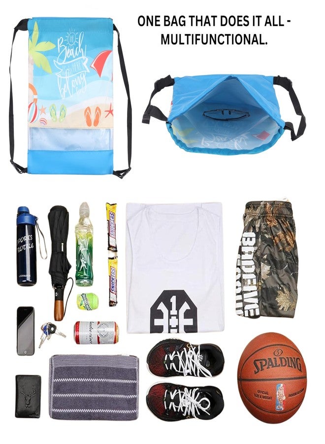 Echo Boomers Beach Printed Drawstring Bag - Water-Resistant, Adjustable Straps, Spacious Main Compartment. - Image 5